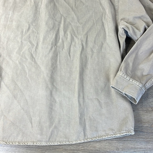 H&M Men’s Khaki Denim Over Shirt, Button Down Long Sleeve, size XL - Picture 10 of 10